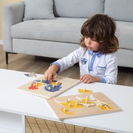  Drewniane Puzzle Montessori Kogut Z Pinezkami Lumarko!
