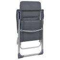 Krzesła turystyczne, 2 szt., 58 x 69 x 111 cm, aluminium, szare2 Lumarko!