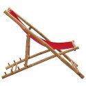 Leżak z bambusa i czerwonego płótna2 Lumarko!