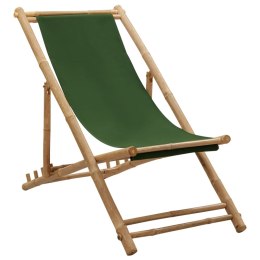 Leżak z bambusa i zielonego płótna2 Lumarko!