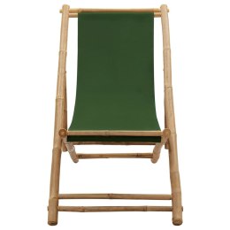Leżak z bambusa i zielonego płótna2 Lumarko!