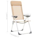 Składane krzesła turystyczne, 4 szt., kremowe, aluminiowe Lumarko!