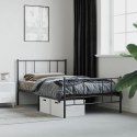 VidaXL Metalowa rama łóżka z wezgłowiem i zanóżkiem, czarna, 100x200cm