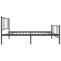 VidaXL Metalowa rama łóżka z wezgłowiem i zanóżkiem, czarna, 100x200cm