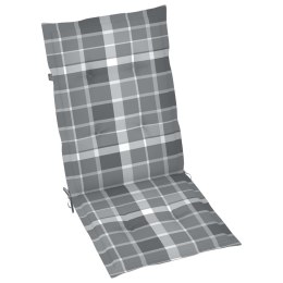 VidaXL Poduszki na krzesła ogrodowe, 4 szt., szara krata, 120x50x3 cm