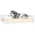 Legowisko dla psa, białe, 105,5x75,5x28 cm, drewno sosnowe Lumarko!