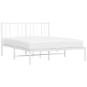 Metalowa rama łóżka z wezgłowiem biała, 140x200 cm Lumarko!