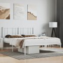 VidaXL Metalowa rama łóżka z wezgłowiem biała, 140x200 cm