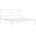 VidaXL Metalowa rama łóżka z wezgłowiem biała, 140x200 cm