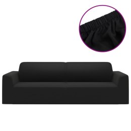 Elastyczny pokrowiec na sofę 3-osobową, czarny, dżersejowy Lumarko!