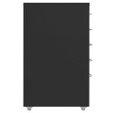 Mobilna szafka kartotekowa, czarna, 28x41x69 cm, metalowa Lumarko!
