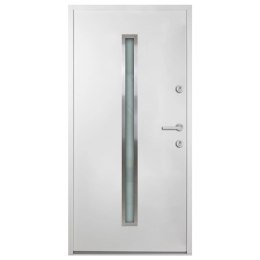 VidaXL Drzwi wejściowe, białe, 90x200 cm, aluminium