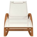Fotel bujany, białe tworzywo textilene i drewno topolowe Lumarko!