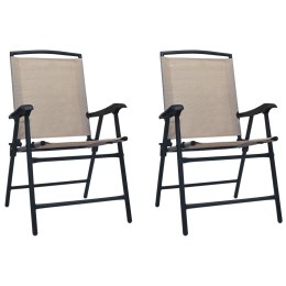 Składane krzesła ogrodowe, 2 szt., tworzywo textilene, taupe Lumarko!