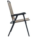 Składane krzesła ogrodowe, 2 szt., tworzywo textilene, taupe Lumarko!
