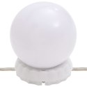 VidaXL Zestaw z toaletką i oświetleniem LED, biały z połyskiem