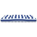 VidaXL Poduszka na paletę, niebiesko-białe pasy, 120x80x12 cm, tkanina