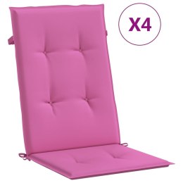VidaXL Poduszki na krzesła ogrodowe, 4 szt., różowe, tkanina