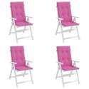 VidaXL Poduszki na krzesła ogrodowe, 4 szt., różowe, tkanina