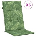 Poduszki na krzesła ogrodowe, 6 szt., wzór w liście, tkanina Lumarko!