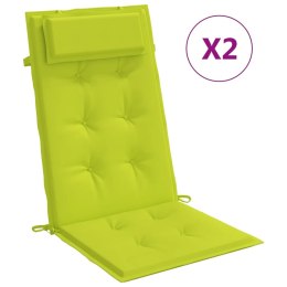 VidaXL Poduszki na krzesła z wysokim oparciem, 2 szt., jasnozielone