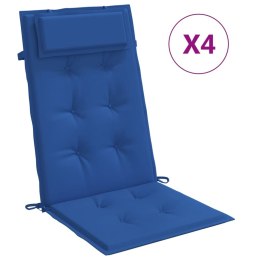 VidaXL Poduszki na krzesła z wysokim oparciem, 4 szt, błękit królewski