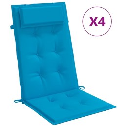 VidaXL Poduszki na krzesła z wysokim oparciem, 4 szt., jasnoniebieskie