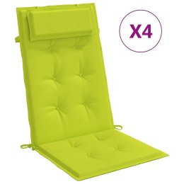 VidaXL Poduszki na krzesła z wysokim oparciem, 4 szt., jasnozielone