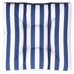 VidaXL Poduszka na paletę, niebiesko-białe paski, 70x70x12 cm, tkanina