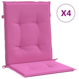 VidaXL Poduszki na krzesła z niskim oparciem, 4 szt., różowe, tkanina