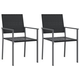 Krzesła ogrodowe, 2 szt., czarne, 54x62,5x89 cm, polirattan Lumarko!