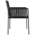 Krzesła ogrodowe z poduszkami, 2 szt., czarne, 54x60,5x83,5 cm Lumarko!