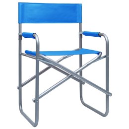 Krzesła reżyserskie, 2 szt., stalowe, niebieskie Lumarko!