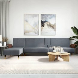 Sofa rozkładana L, ciemnoszara, 279x140x70 cm, aksamit Lumarko!