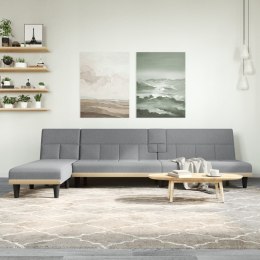 Sofa rozkładana L, jasnoszara, 255x140x70 cm, tkanina Lumarko!