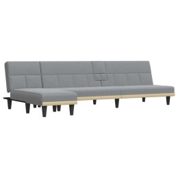 VidaXL Sofa rozkładana L, jasnoszara, 255x140x70 cm, tkanina