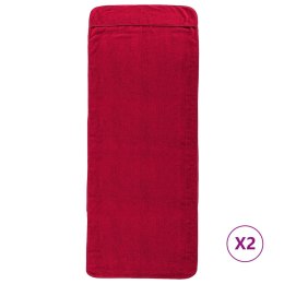VidaXL Ręczniki plażowe, 2 szt., bordowe, 75x200 cm, tkanina, 400 g/m²