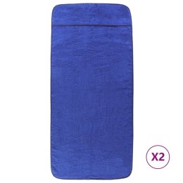 VidaXL Ręczniki plażowe, 2 szt., niebieskie, 75x200 cm, 400 g/m²
