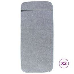 Ręczniki plażowe, 2 szt., szare, 60x135 cm, tkanina, 400 g/m² Lumarko!