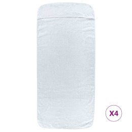 VidaXL Ręczniki plażowe, 4 szt., białe, 60x135 cm, tkanina, 400 g/m²