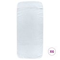 VidaXL Ręczniki plażowe, 6 szt., białe, 60x135 cm, tkanina, 400 g/m²