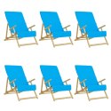 VidaXL Ręczniki plażowe, 6 szt., turkusowe, 60x135 cm, 400 g/m²