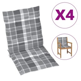 VidaXL Poduszki na krzesła ogrodowe, 4 szt., szare, 100x50x3 cm