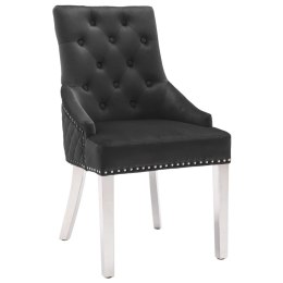 Kkrzesło stołowe, czarne, obite aksamitem Lumarko!