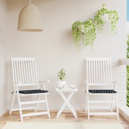 VidaXL Poduszki na krzesła ogrodowe, 2 szt, czarne w kratę, 50x50x3 cm
