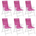 VidaXL Poduszki na krzesła z wysokim oparciem, 6 szt., różowe, tkanina