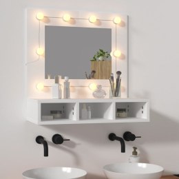 Szafka z lustrem i oświetleniem LED, biała, 60x31,5x62 cm Lumarko!
