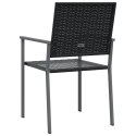 Krzesła ogrodowe, 6 szt., czarne, 54x62,5x89 cm, polirattan Lumarko!