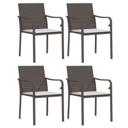 Krzesła ogrodowe z poduszkami, 4 szt., brązowe, 56x59x84 cm Lumarko!