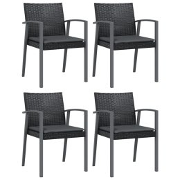 Krzesła ogrodowe z poduszkami, 4 szt., czarne, 56,5x57x83 cm Lumarko!